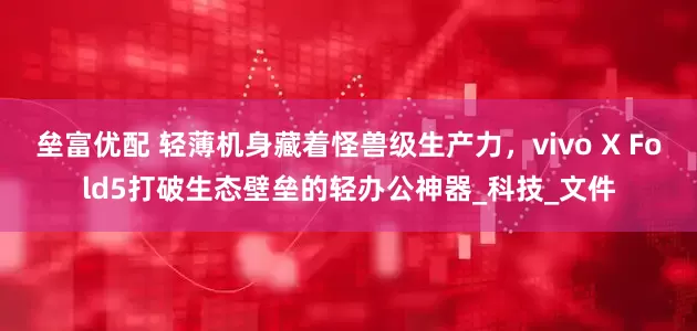 垒富优配 轻薄机身藏着怪兽级生产力，vivo X Fold5打破生态壁垒的轻办公神器_科技_文件
